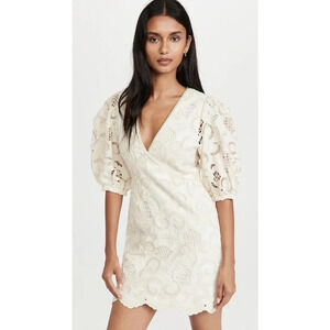 Alexis Blanca Macramé Lace Mini Dress White Size XS